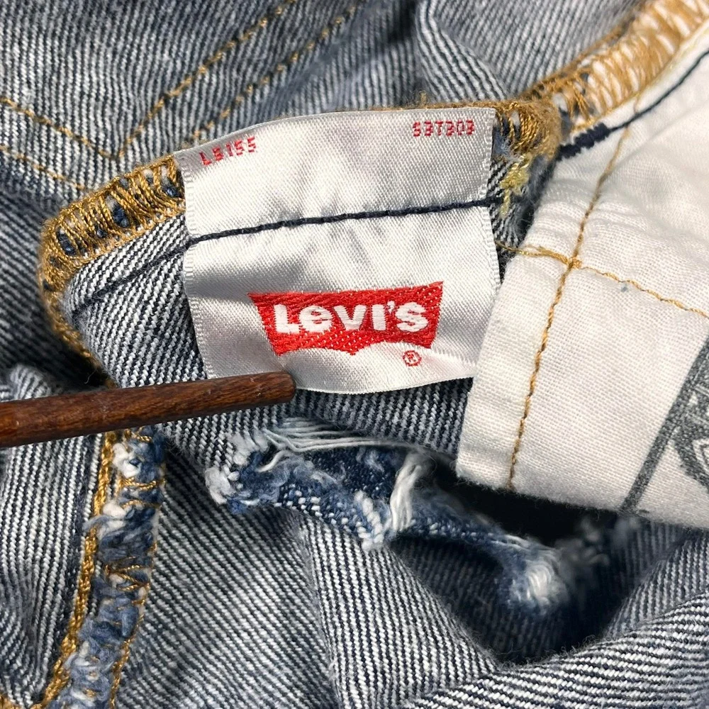 Levi's 501 T Tapered Jeans Men's 31x28 Dark Wash Distressed Denim Button Fly